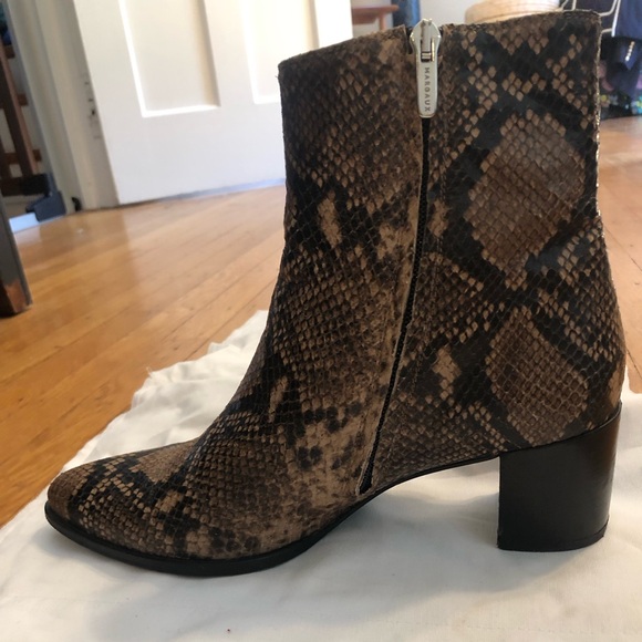 GUC Margaux The Downtown Boot Python Embossed Brown 39.5 - Picture 2 of 16